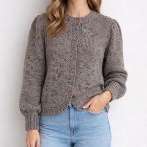Vintage Puff Sleeve Cardigan